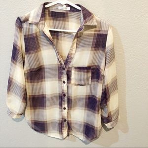 Delia’s Purple Plaid Button Down
